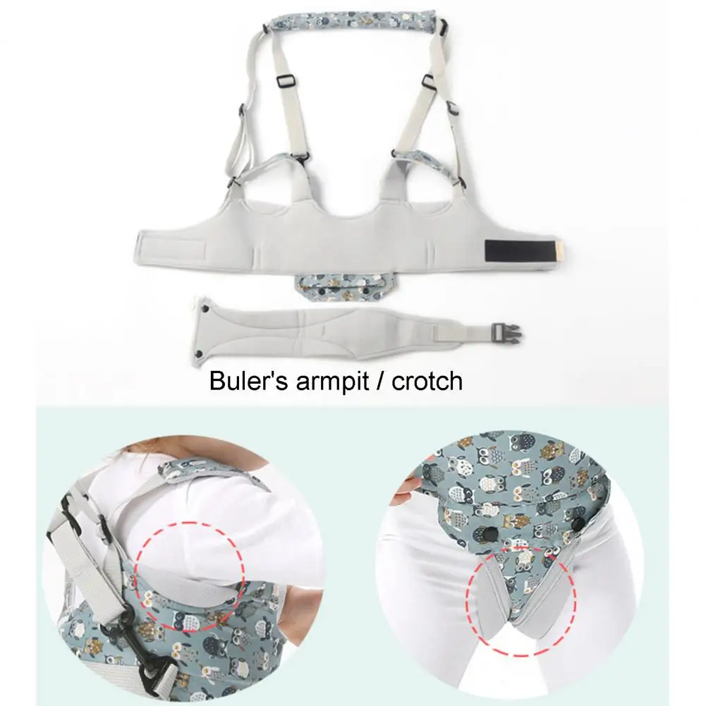 Cintur&oacute;n de seguridad con patr&oacute;n de b&uacute;ho para beb&eacute;, soporte de cintura ajustable, antica&iacute;da, andador, correa de mano-4