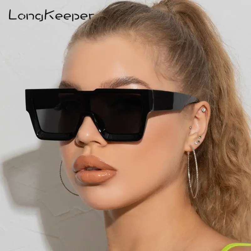 

LongKeeper Oversized Square Sunglasses Men Women Big Frame One Piece Lens Sun Glasses Gradient Driving Unisex Eyewear UV400