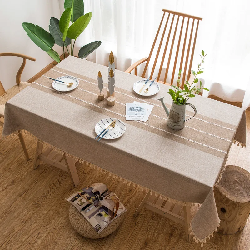 Скатерть для домашнего стола Texti простая Европейская скатерть из льна и хлопка с
