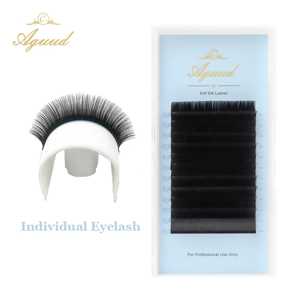 

AGUUD All Size Soft Eyelash Extension Silk Lashes 8-15mm mix Individual Mink Eyelashes Extension Russian Volume Classic Lashes