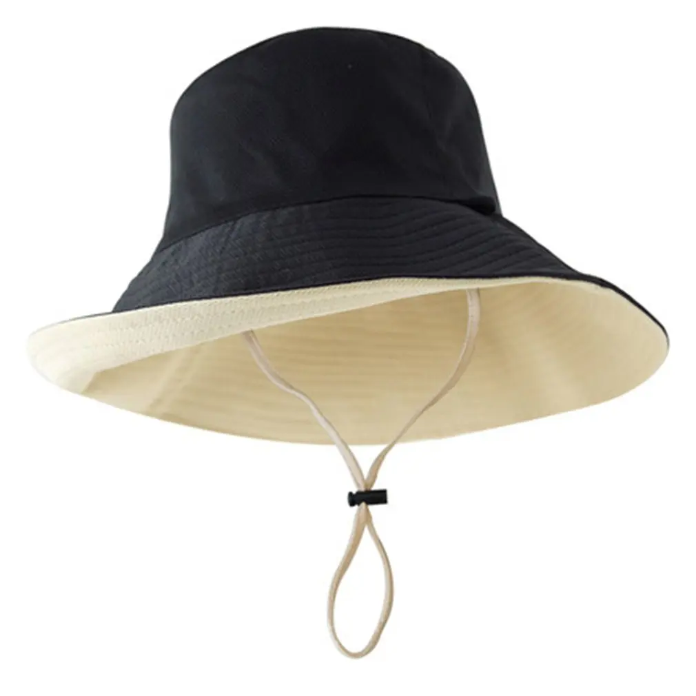 

Double-sided Wearing Bucket Cap Visor Adult Cotton Fisherman Hat Unisex Fashion Simple Wild Sunhat Outdoor Travel Beach Summer