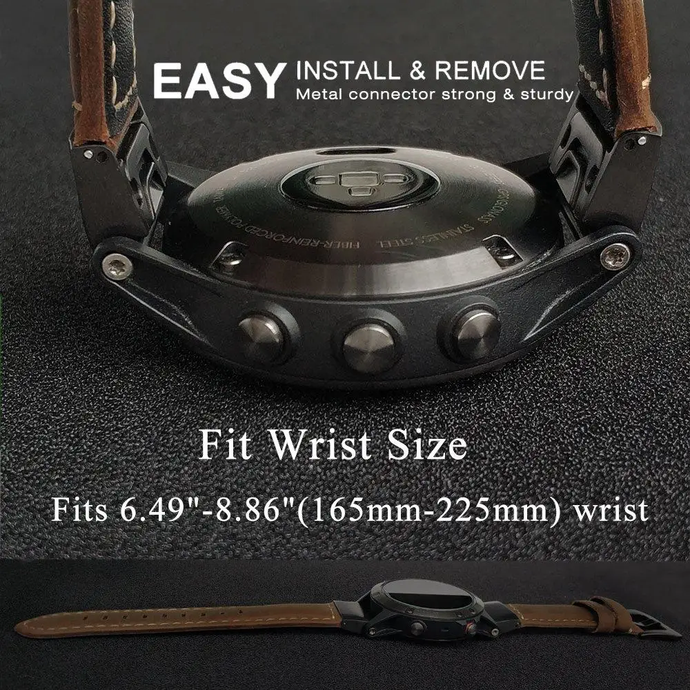 YOOSIDE Fenix 6 браслет 22 мм Quick Fit из натуральной кожи ремешок для часов Garmin Fenix 5/5 Plus/Forerunner 935/Instinct