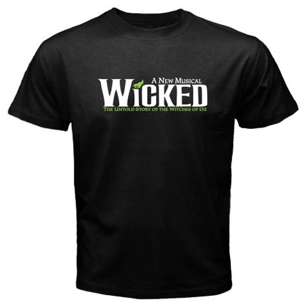 Новая футболка WICKED Broadway Show с музыкальным волшебником унций MenBlack Размеры S до 3XL