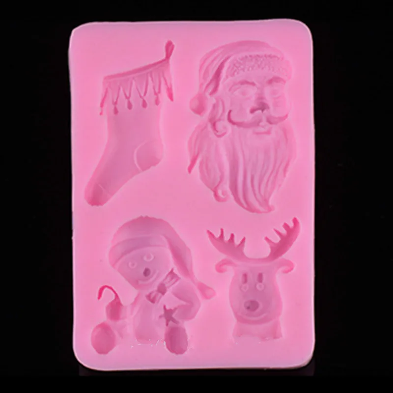 Рождественский Снеговик носок олень силиконовая форма Санта Клаус украшения