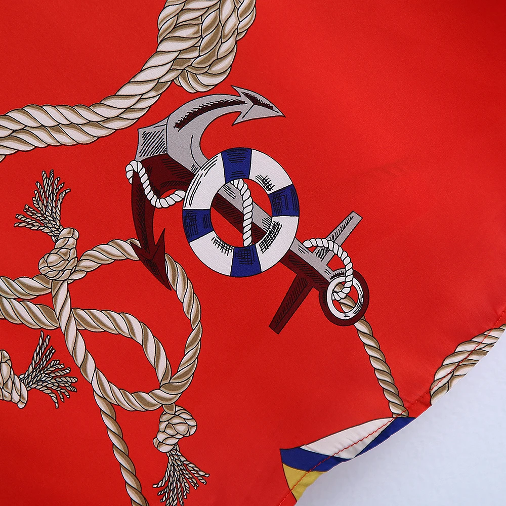 

Women Fashion Printed Loose Red Blouses Vintage Long Sleeve Button-up Female Shirts Blusas Chic Tops