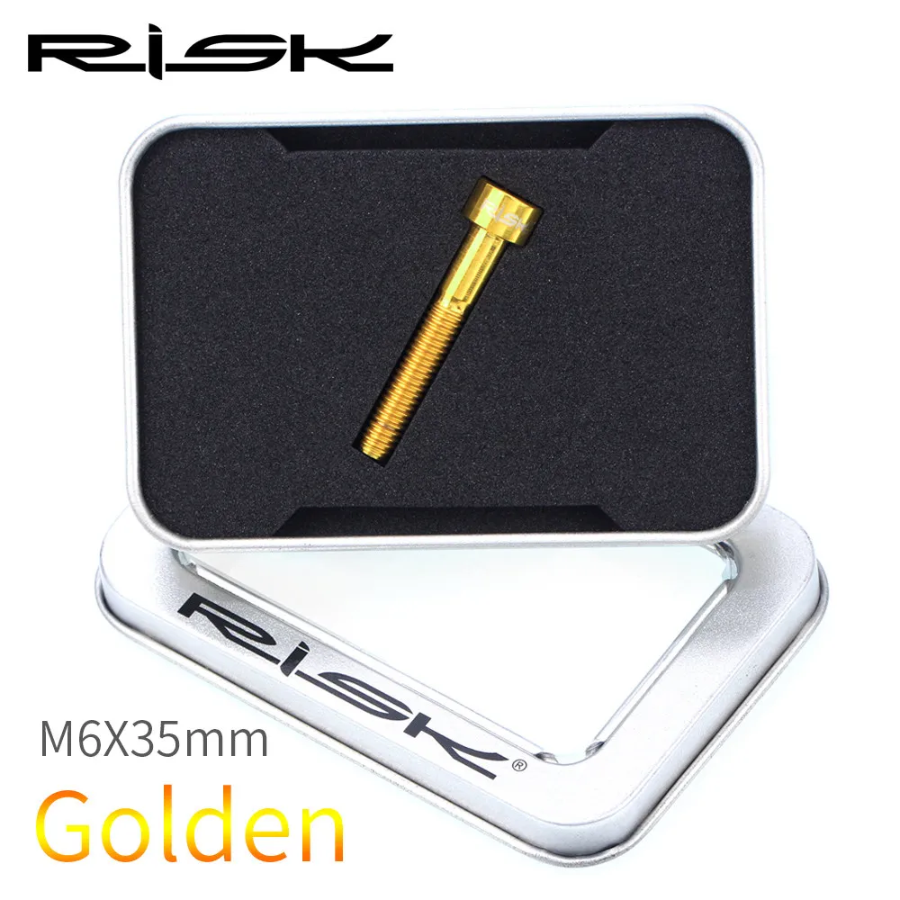 Golded M6x35mm Риска Титан Ti велосипед Aheadset гарнитура стволовых Топ Кепки Крышка для мотоциклов болт гайка Звездочка болты с шестигранной головкой M6x30mm 35 мм 40 мм 50 мм - Цвет: Golded M6x35mm