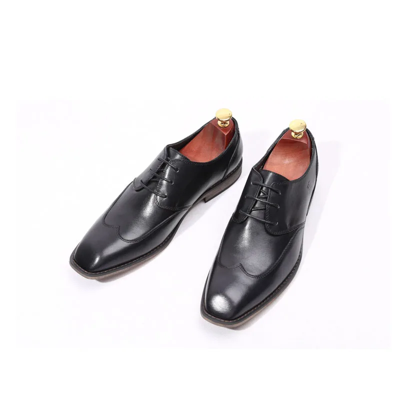 

Full Genuine Leather Dress Formal Shoes Fashion Brand Lace Up Oxford Evening High Quality Wedding Business Shoes For Men E30