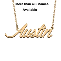 cursive initial letters name necklace for austin birthday party christmas new year graduation wedding valentine day gift