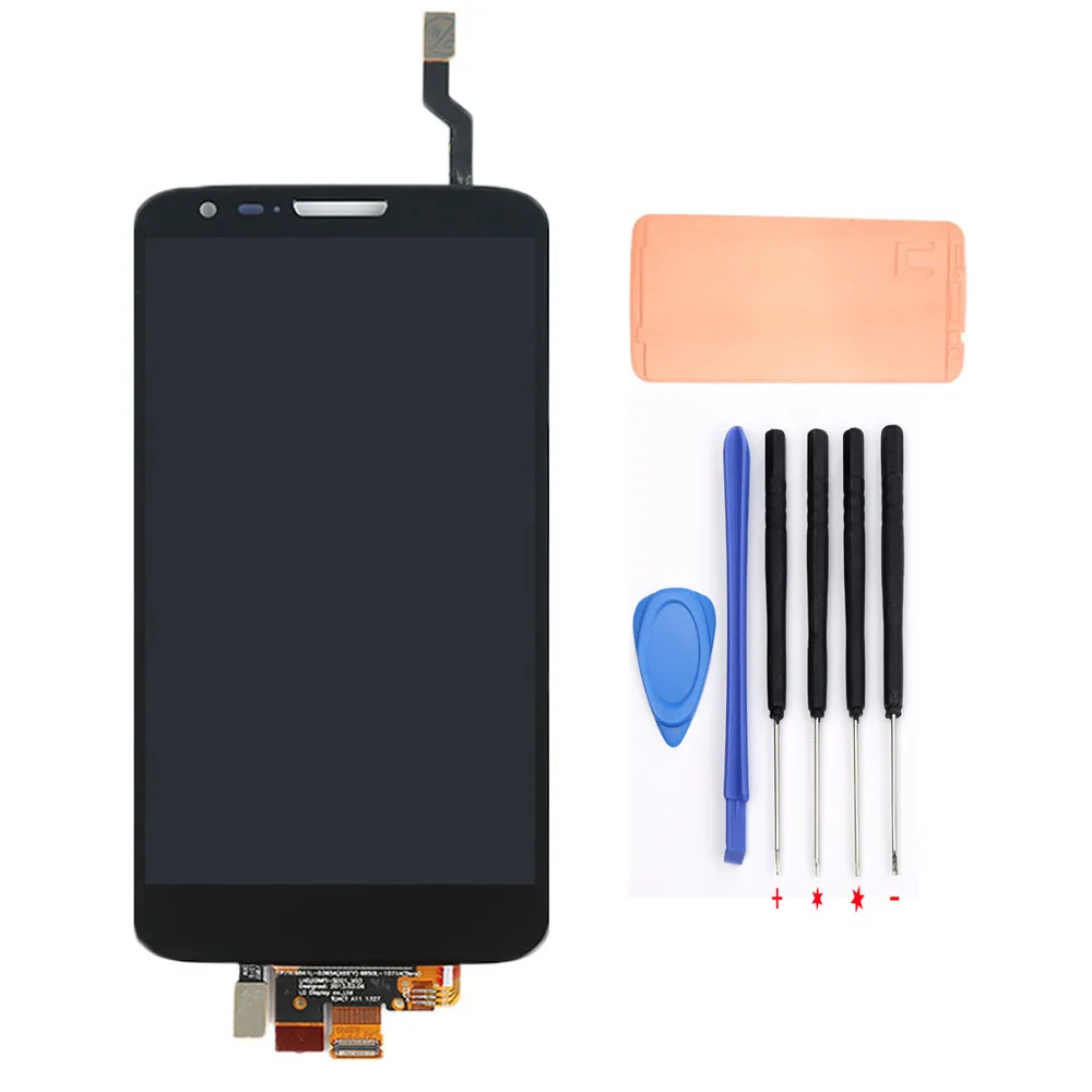Для LG G2 ЖК-дисплей для LG G2 экран D802 D805 ЖК-дисплей сенсорный экран дигитайзер D802 ЖК-сборка запасные части D802 дисплей - Цвет: Black with tool glue
