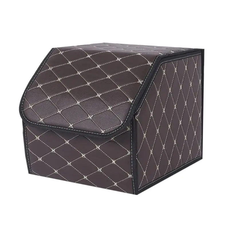 

Car Trunk Storage Box Bag Organizer Tidying Tools Accessories Management PU Leather Folding S/M/L