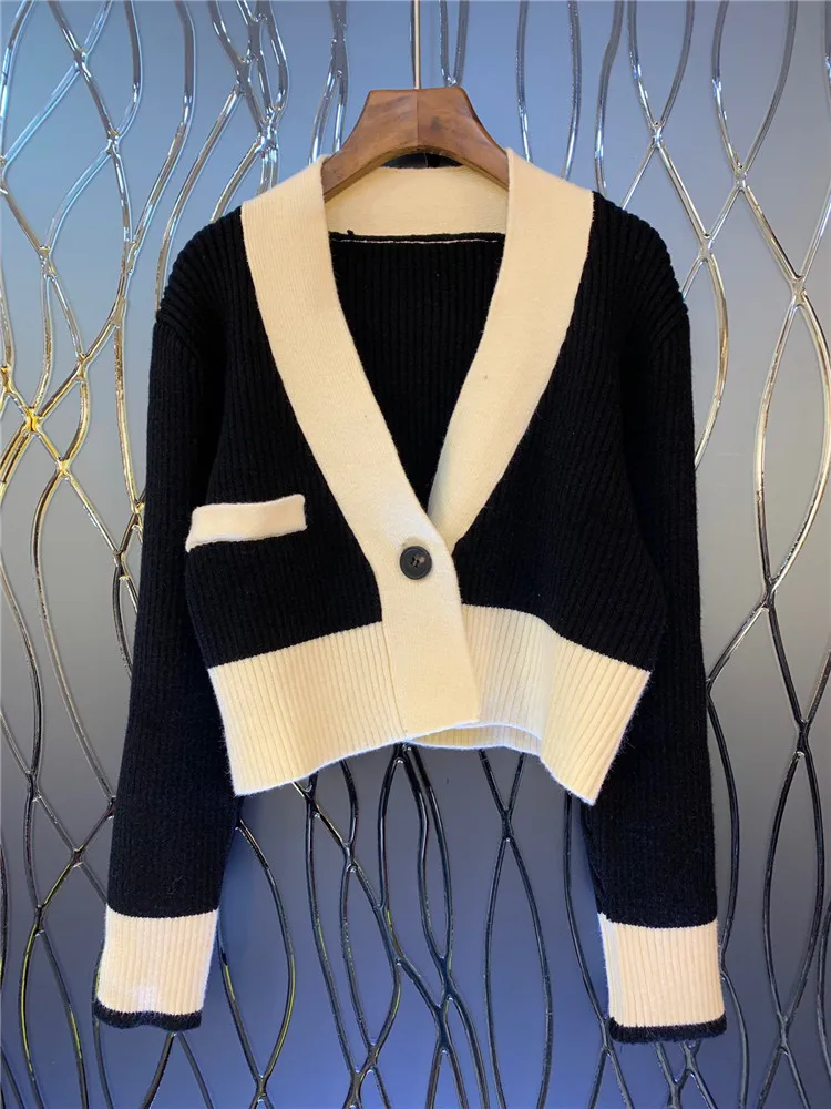 

Women Cardigans Female Spring Autumn New Arrival 2020 V-Neck Top Women Short Top Knitting Cardigan Sweater Female