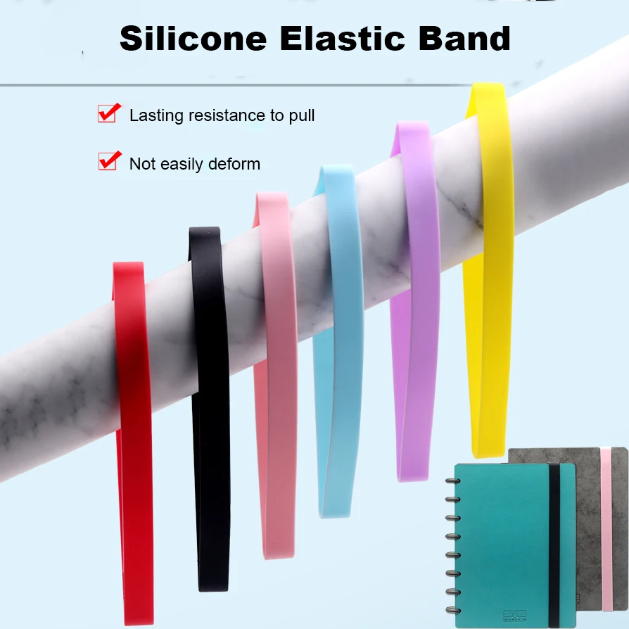 

Fromthenon A4A5B5 Notebooks Cover Silicone Elastic Band Color Rubber Bands Bandage for Planner Scrapbooking Business Card Book