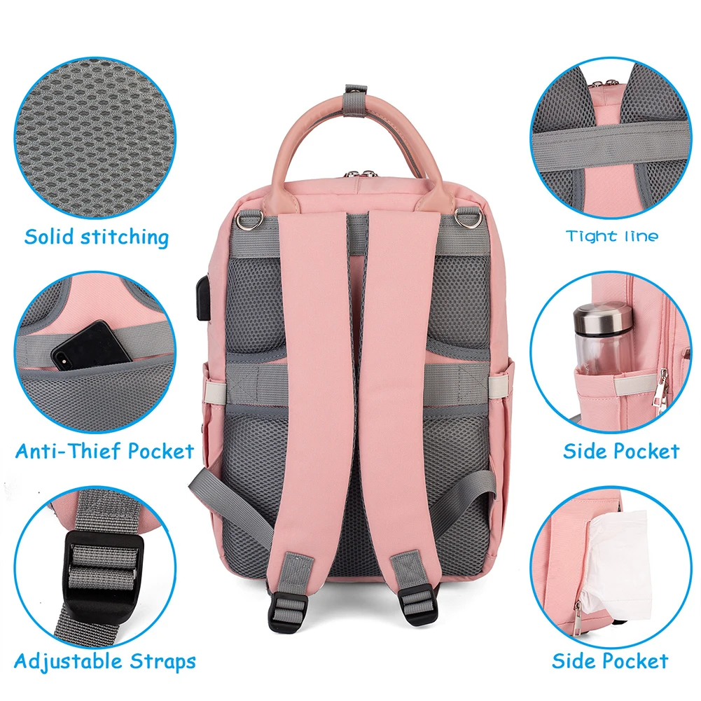 

Mummy bag USB Diaper Bag Baby Care Large Capacity Mom Backpack Mummy Maternity Wet Bag Waterproof Baby Pregnant Bag