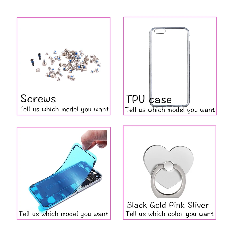 Parts for iPhone Класс AAA++ полный ЖК-дисплей для iPhone 7 7 Plus 3D сенсорный дигитайзер сборка замена экрана+ фронтальная камера+ динамик+ подарки - Цвет: Parts for iPhone