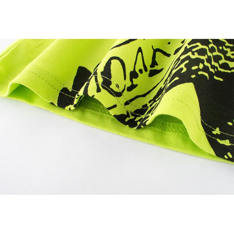 

Cotton Baby boy clothes Short sleeve T-Shirt Children soft Breathable Cartoon printing Mighty dinosaur sport top kids Clotning