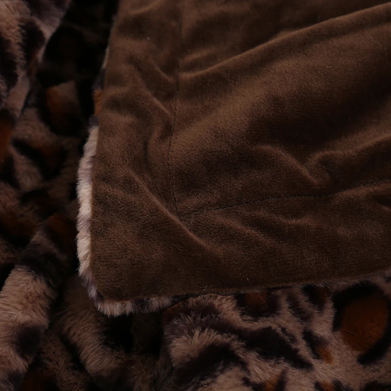 Нордический стиль леопардовая печать одеяло искусственный кроличий мех теплое