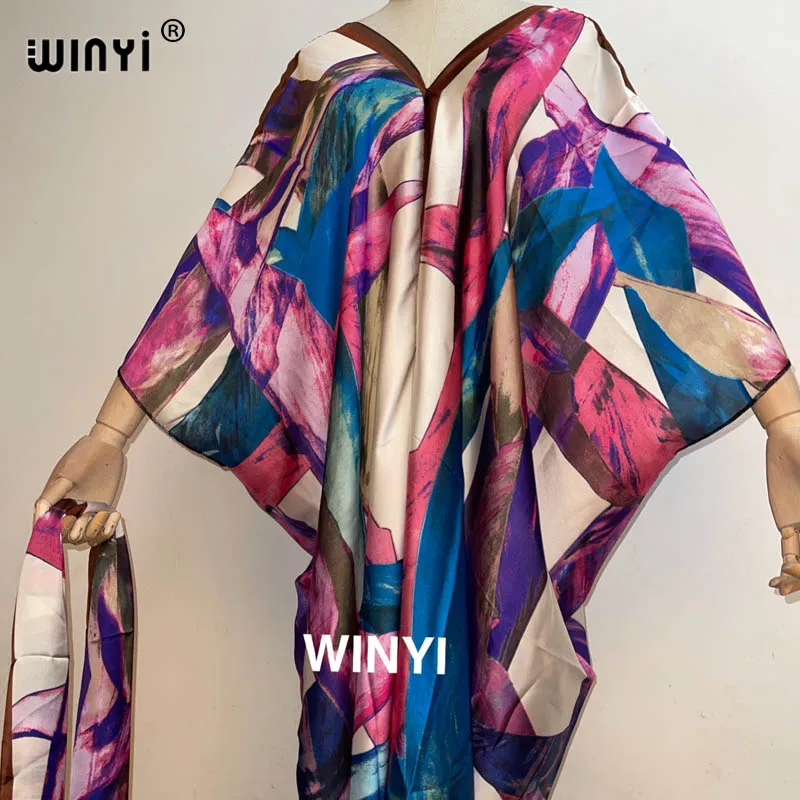 WINYI 2021 Dresses For WomenSaudi Arabia Design Loose Dress Batwing Maxi Long Femme Vestidos Summer Autumn Party Elegant Dress