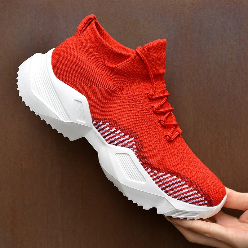 Женская Вулканизированная обувь Кроссовки на платформе с высоким берцем 2020