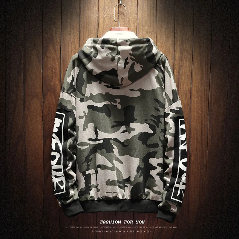 

Autumn harbor style camouflage hoodie men's long-sleeved t-shirt plus fat plus size tide men's clothes handsome coat