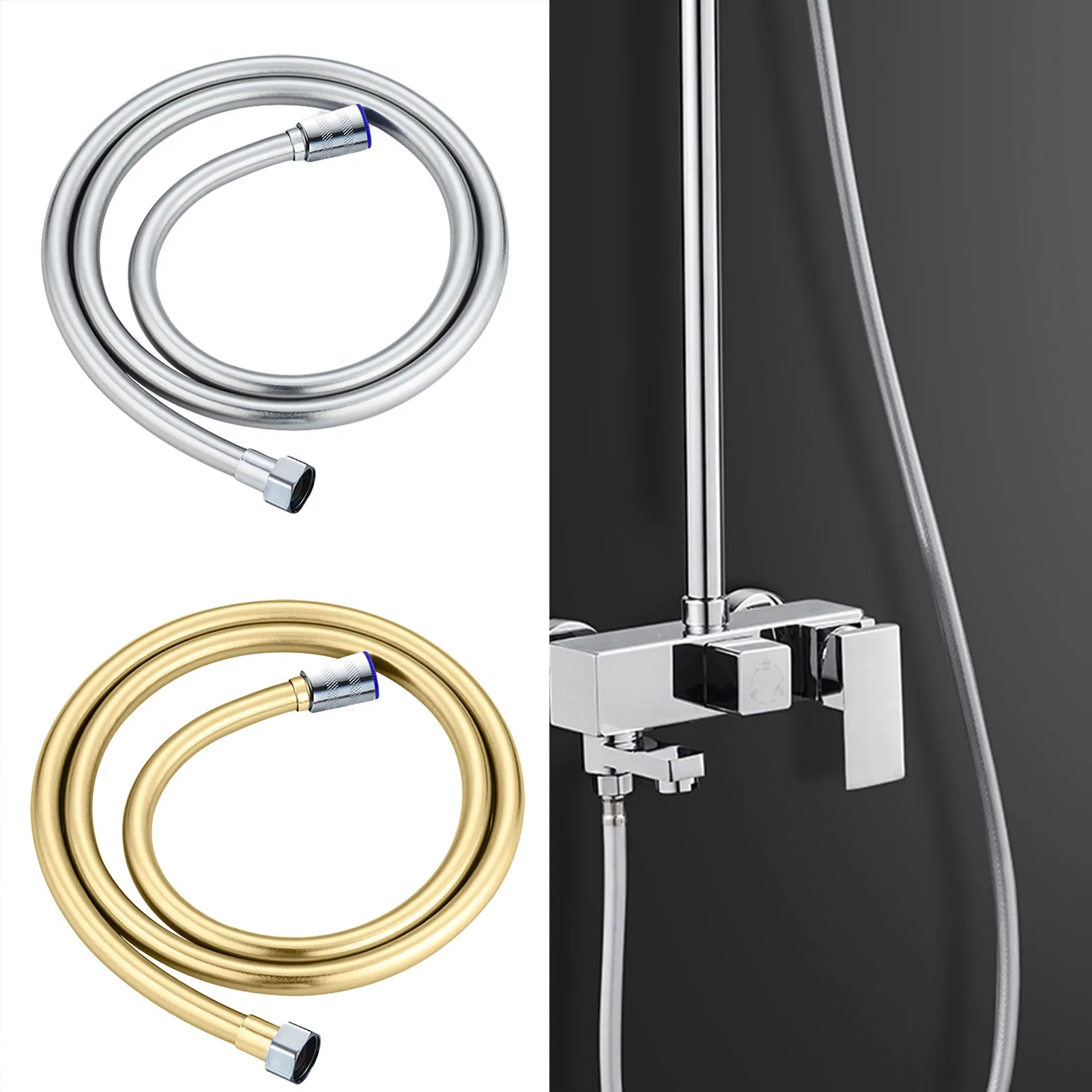 

2 Meter High Pressure Explosion-Proof Shower Hose PVC Flexible Bathroom Bath Shower Hose For Handheld Shower Head Brass Nozzle