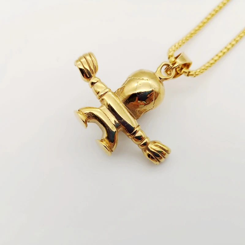 Колье с маленьким карликом из нержавеющей стали креативный кулон-ожерелье