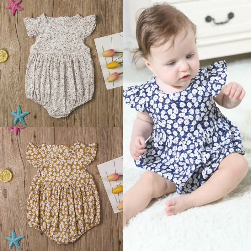 Goocheer летняя одежда для маленьких девочек с оборками детские комбинезоны
