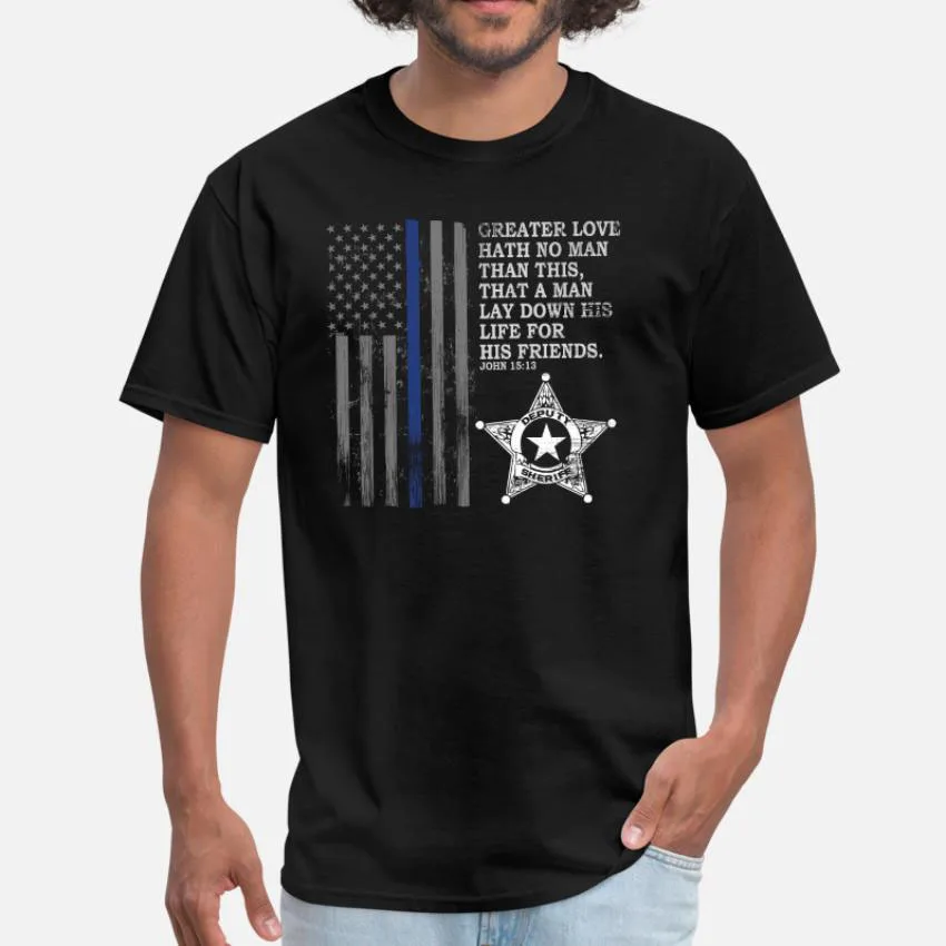 Полиция мемориальная полиция в Америке тонкая футболка с синей линией помощник