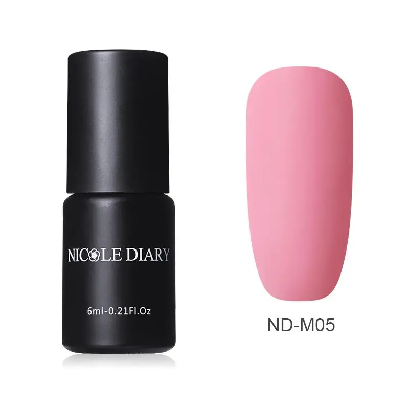 ND-M05 NICOLE DIARY 6 мл матовый одношаговый УФ-Гель-лак цветной розовый черный замачиваемый УФ-Гель-лак стойкий дизайн ногтей - Цвет: ND-M05