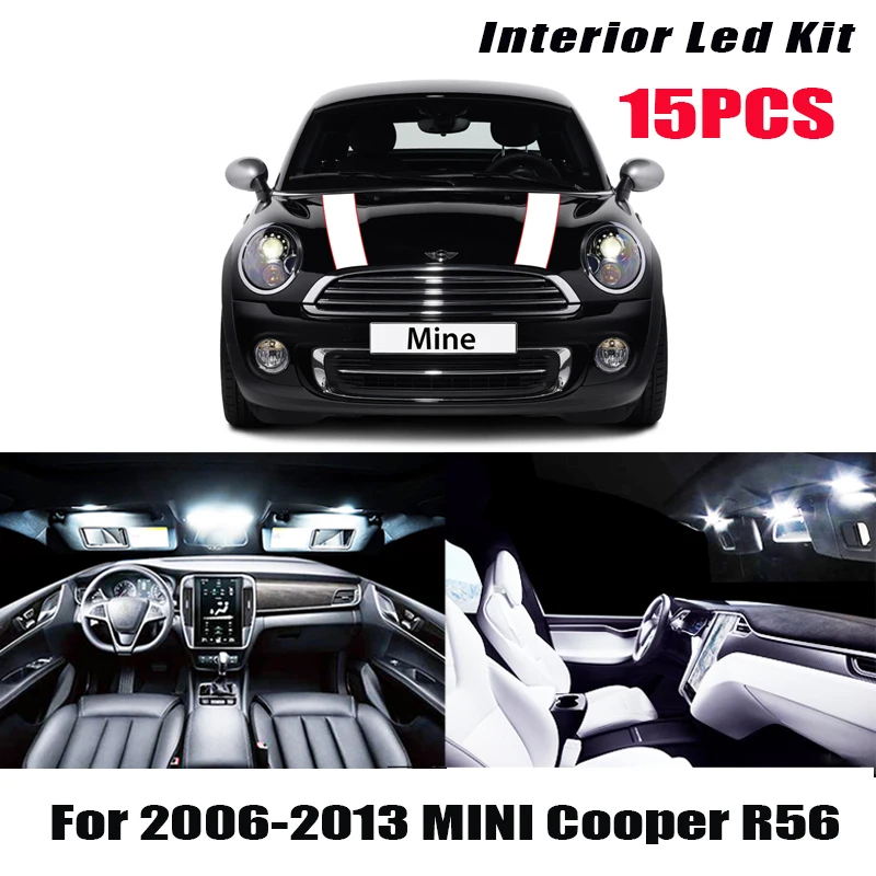 

15x Canbus Dome Map Door Trunk Interior Light Led Bulb Package Kit for 2006-2013 MINI Cooper R56