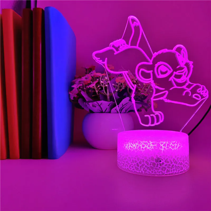 3D Led лев Король игра 7 цветов хороший ночной Светильник детские игрушки милые
