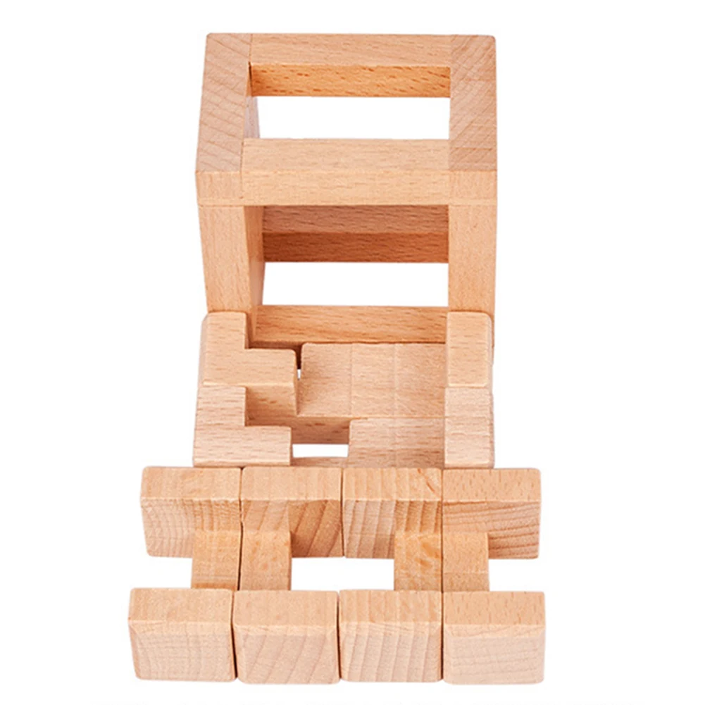 Rompecabezas de madera con cierre Luban, rompecabezas m&aacute;gico antiestr&eacute;s, hecho a mano juguete, regalo para ni&ntilde;os, juguete educativo, regalo de Navidad-2
