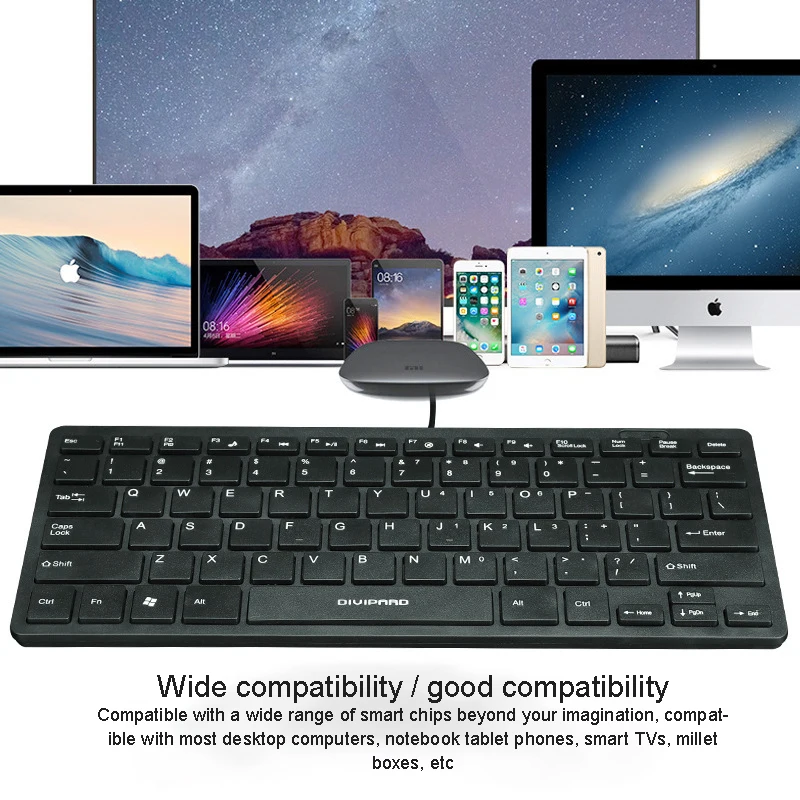 USB Проводная русская клавиатура черная мультимедийная 78 клавиш низкий уровень