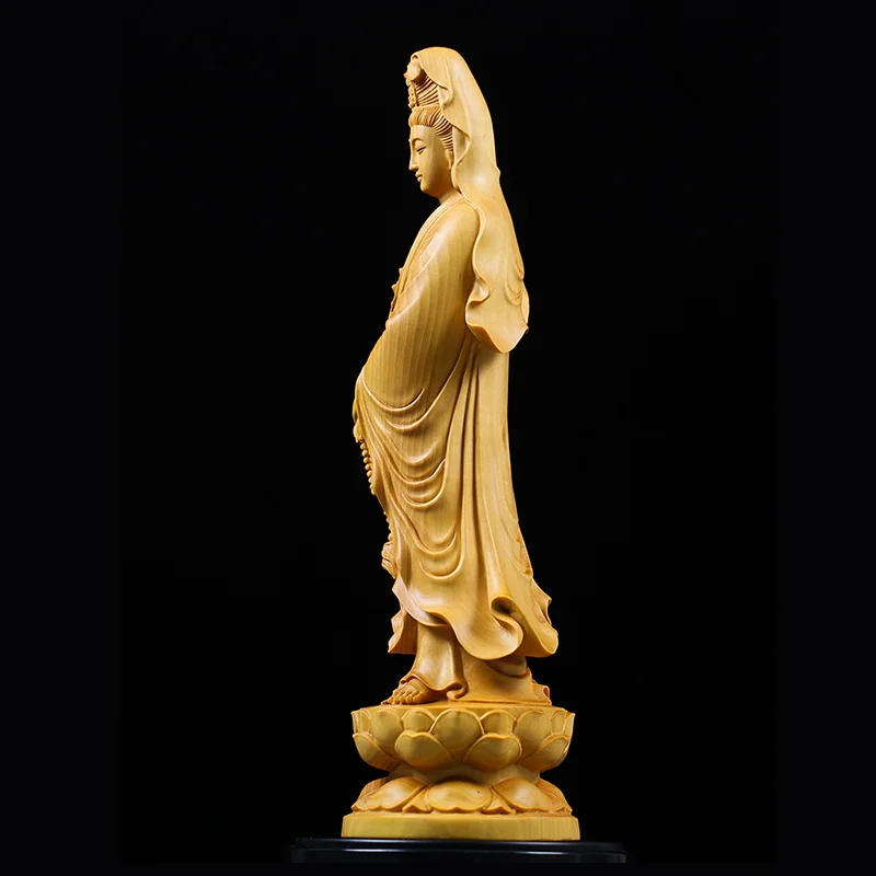 Фото 22cm Chinese solid wood Guanyin Buddha sculpture home decoration accessories car office supplies Buddha decoration crafts №3