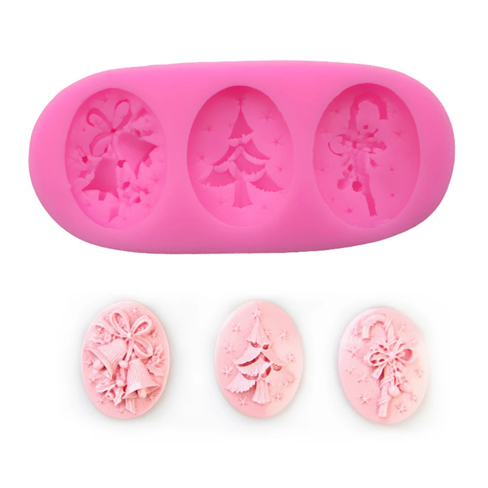 Случайный 3D Колокольчик для елки молд мыла помадки форма украшения торта