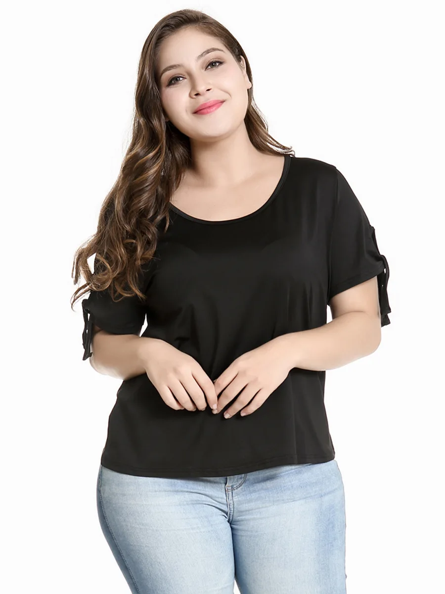 

5XL Large Size Summer 2020 Women T-shirt Short Sleeve Neck dot Shirt Plus Size Women Clothing Fashion Sexy Tops