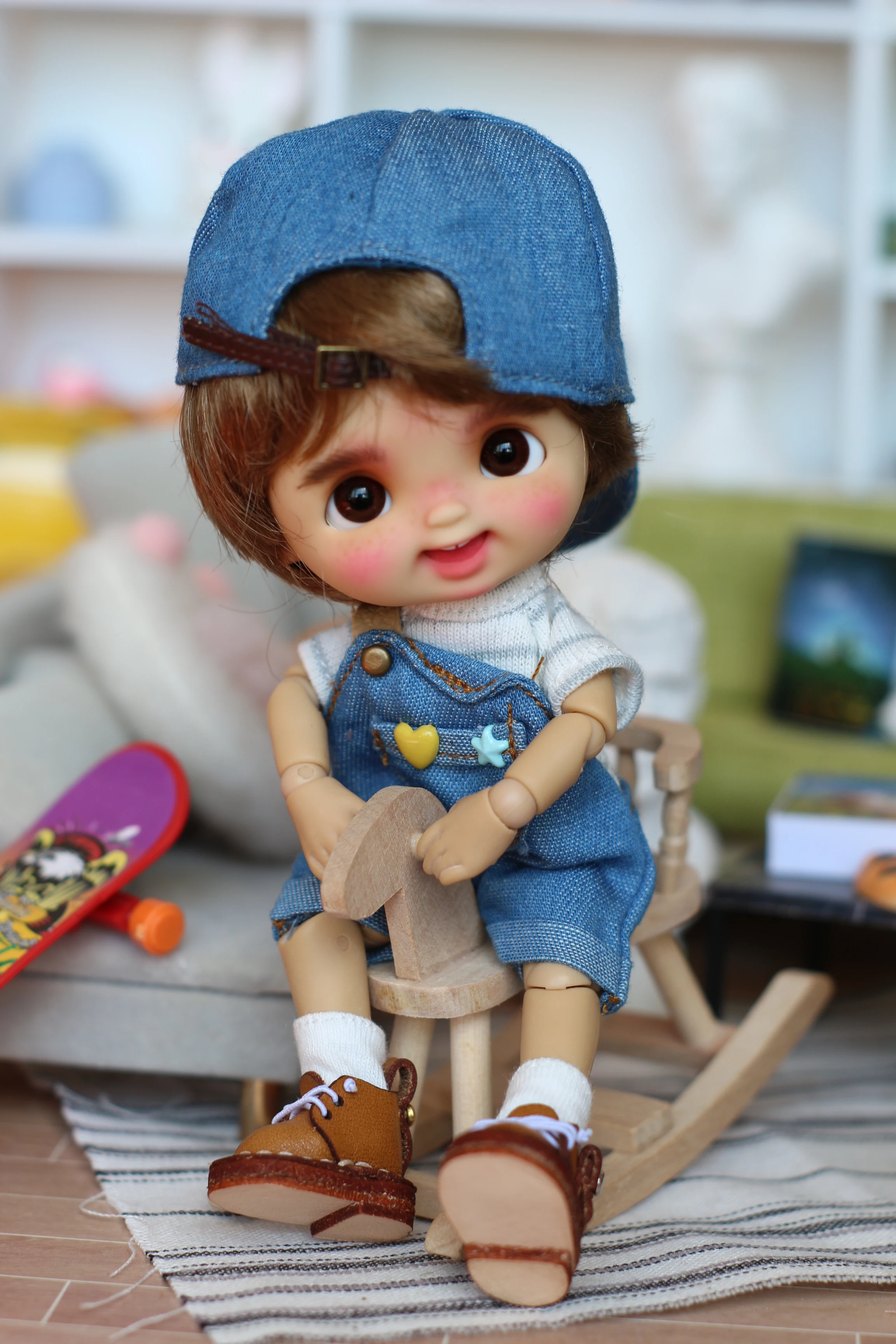 Ob11 doll Babao Xiaoxiao 1 / 12 8 BJD baby head including wig clothes shoes and body |