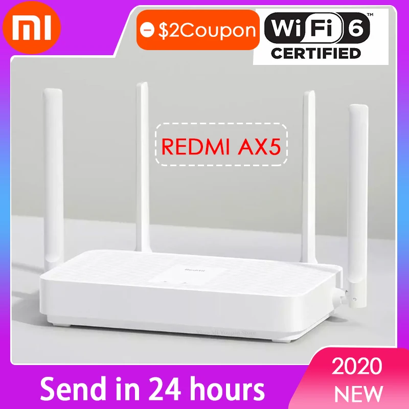 Xiaomi Redmi Router AX5 WiFi 6 1800 5 ядерный 256M сетчатый домашний IoT 4 усилитель сигнала 2 4G ГГц