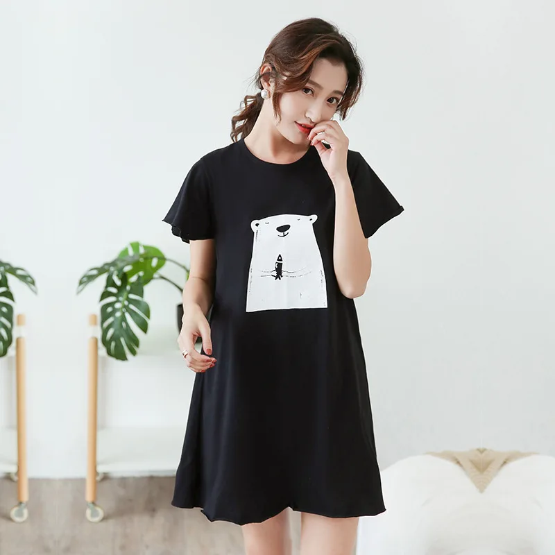 nigthdress-7 Новая женская одежда для сна, хлопковое Ночное платье, женские ночные рубашки с единорогом, короткий рукав, мультяшная ночная рубашка для девочек, Повседневная Ночная рубашка - Цвет: nigthdress-7