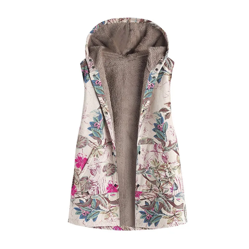 Новый женский зимний винтажный топ с капюшоном без рукавов плюшевый жилет 2019