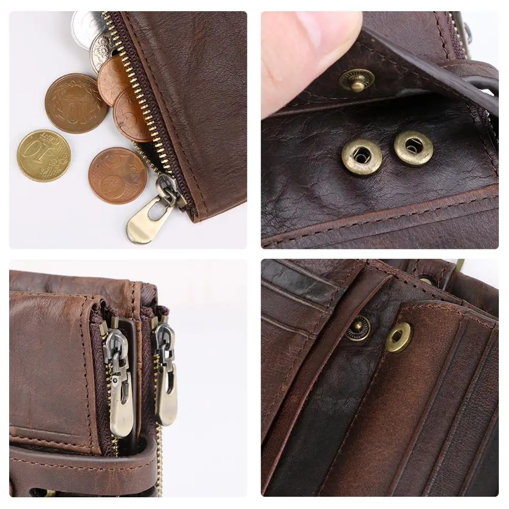 JOYIR мужские кошельки из натуральной кожи винтажный трехскладной кошелек для