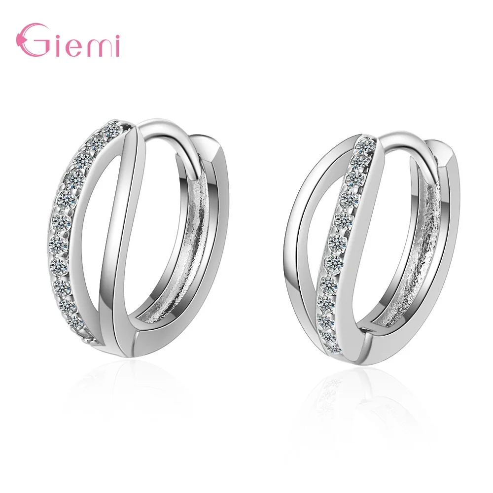 

Top Quality Women Girls 925 Sterling Silver Earring Hoops Fast Delivery Wedding Engagement Party Jewelry CZ Earrings Wholesale