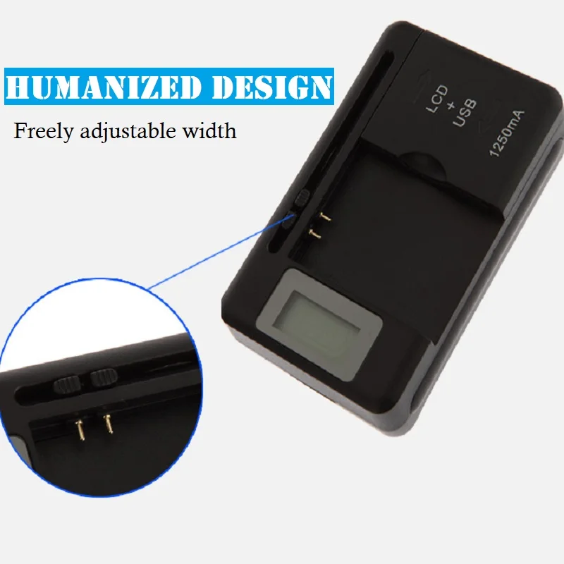 USB Output 1250MA Mobile Universal Battery Charger LCD Indicator Screen For Cell Phones USB-Port Promotion Wholesale US EU Plug |