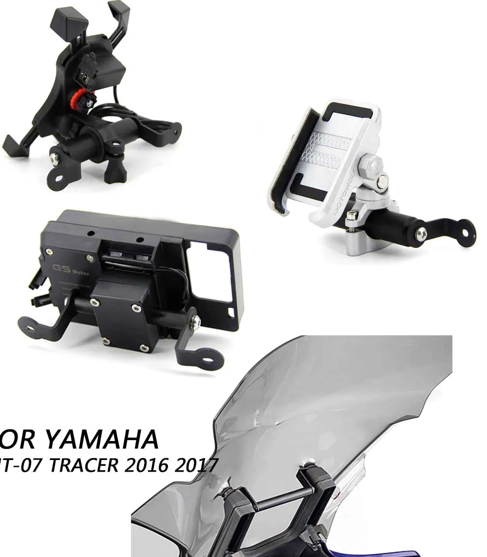 

Mobile Phone USB Navigation Bracket Mobile Phone GPS Plate Bracket For YAMAHA MT-07 Tracer MT 07 Tracer 2016 2017