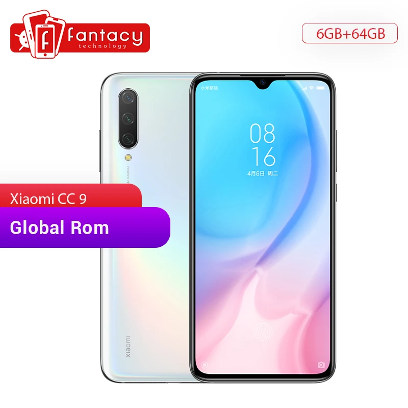 Глобальная ПЗУ Xiaomi Mi CC9 CC 9 6 ГБ ОЗУ 64 Гб ПЗУ мобильный телефон Snapdragon 710 48MP Тройная камера 32MP фронтальная камера 6,3" AMOLED