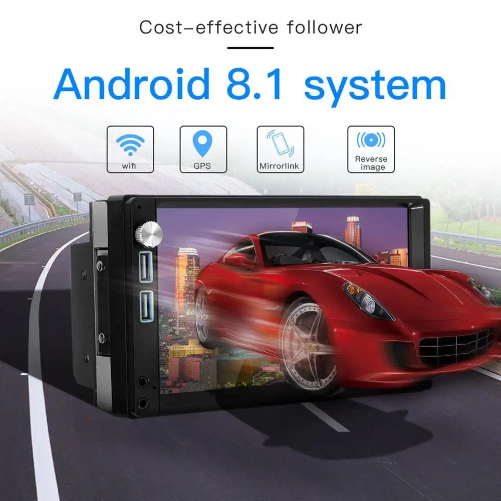 Автомагнитола Android 8,1 Авторадио 2din MP5 gps Кассетный плеер " 2 Din автомобильный стерео аудио Радио Зеркало Ссылка Wifi камера заднего вида A5