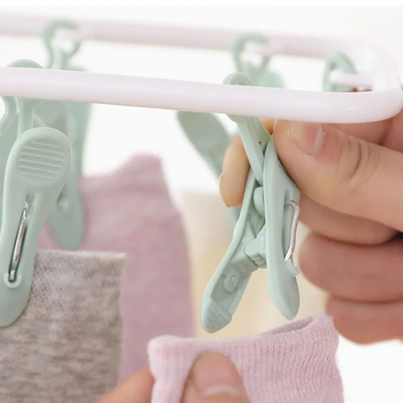 Многофункциональная Складная сушилка для одежды 12 зажимов пластиковая нижнее