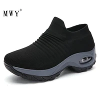 mwy flats shoes women increased socks sneakers chaussures femmes womens shoes comfort breathable outdoor casual walking shoes