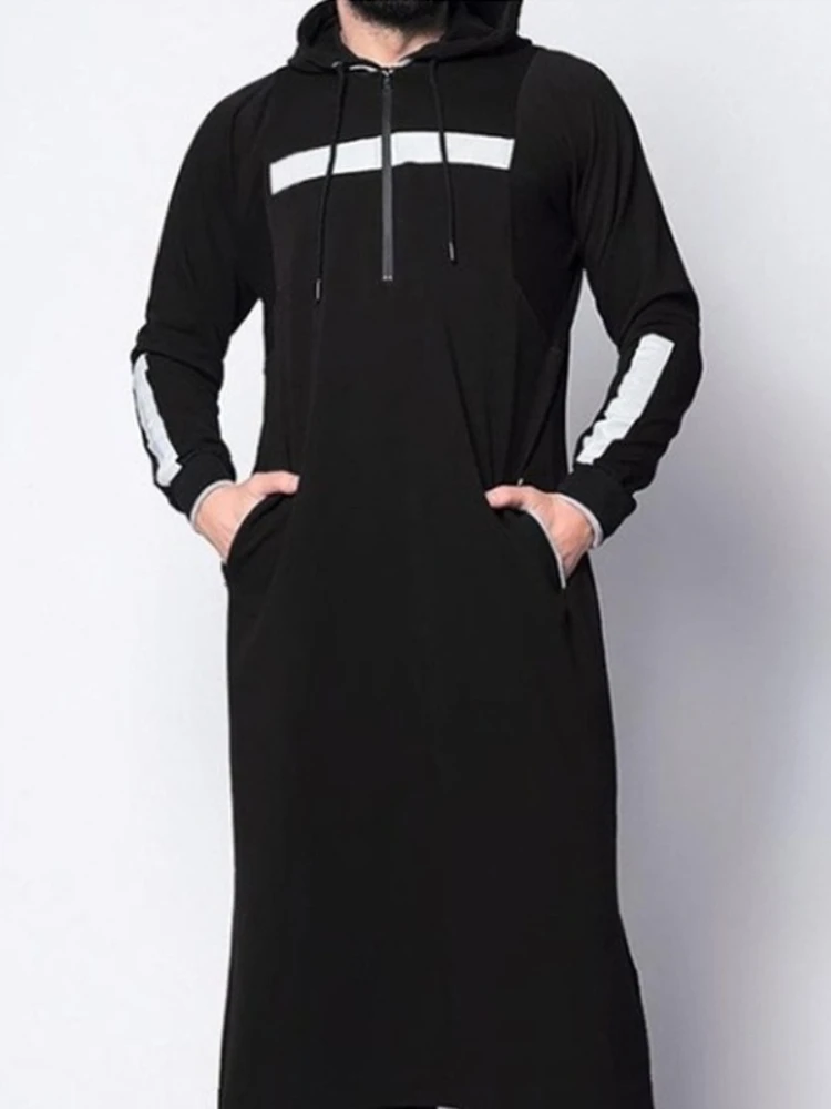 Men Thobe Robe Muslim Fashion Hooded Sweater Robe Middle East Dubai Arab Islamic Clothing Malaysia Abaya Robe 2021 Abayas