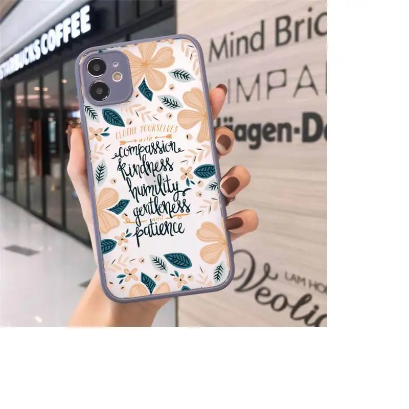 

Bib Quotes Phone Cases Matte transparent For Gray iPhone 12 Mini 11 Pro XR XS Max 7 8 Plus X Back Cover