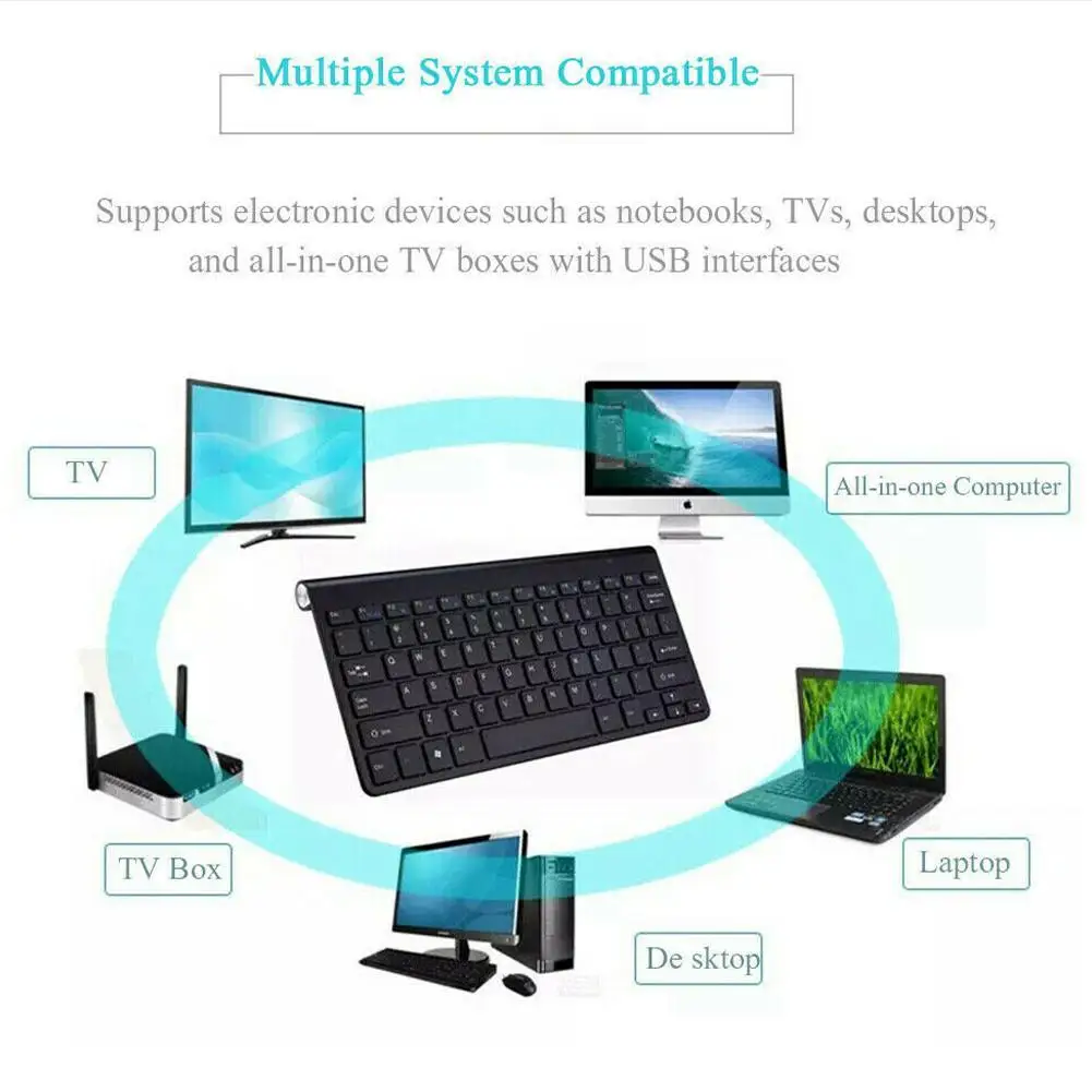 

2.4G Wireless Keyboard and Mouse Protable Mini Keyboard For Notebook Set Mouse Desktop Computer Laptop PC Combo TV Smar S7R6